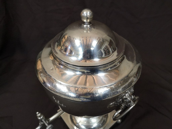 Samovar in metallo argentato del primo periodo dell'Impero