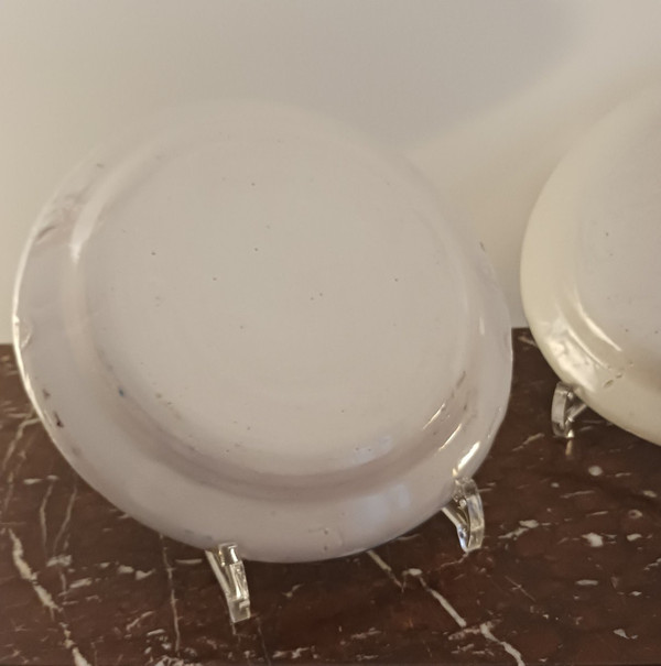 Roanne factory of Sébastien Nicolas - pair of earthenware plates with revolutionary decor - captioned and dated
