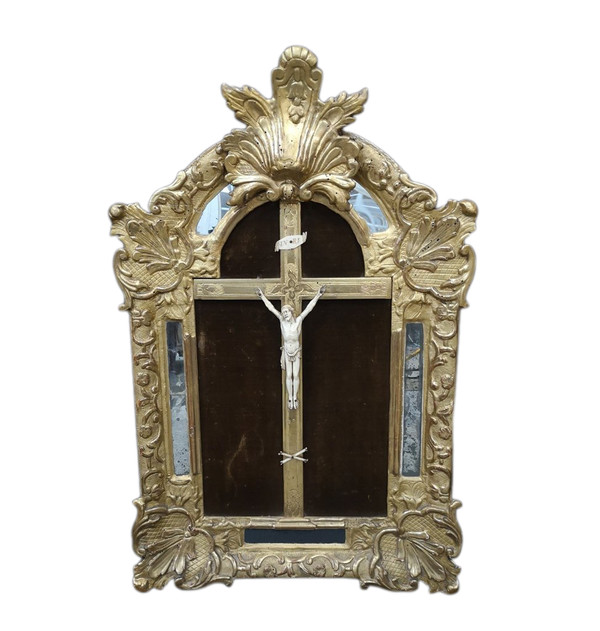 Christ In Ivory In Its Beaded Frame. Regency Period