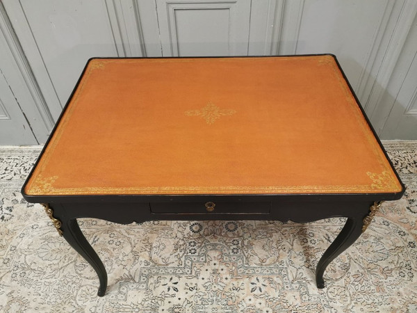 Table à Jeux Louis XV Laquée Noire. Epoque Milieu XVIIIème