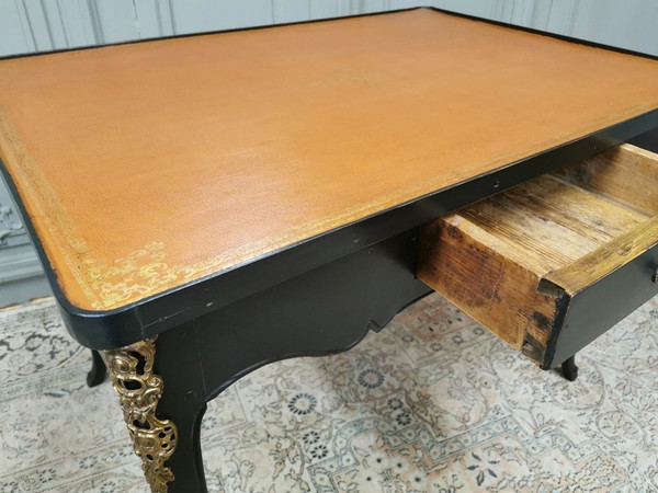 Table à Jeux Louis XV Laquée Noire. Epoque Milieu XVIIIème