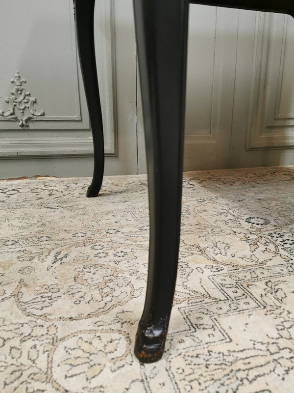 Table à Jeux Louis XV Laquée Noire. Epoque Milieu XVIIIème