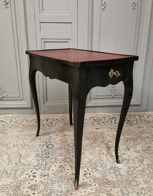 Louis XV-Schreibtisch, schwarz lackiert