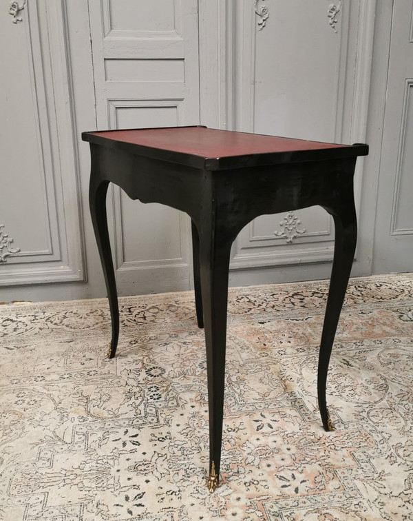 Louis XV-Schreibtisch, schwarz lackiert