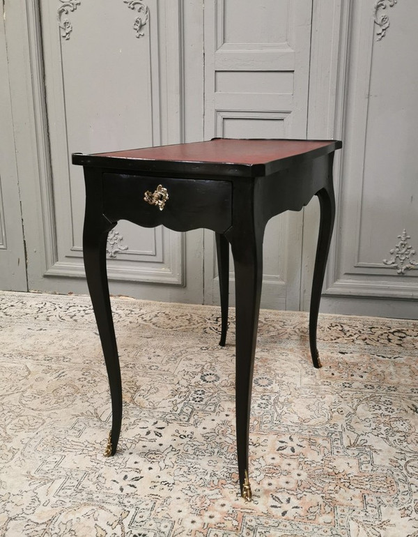 Louis XV-Schreibtisch, schwarz lackiert