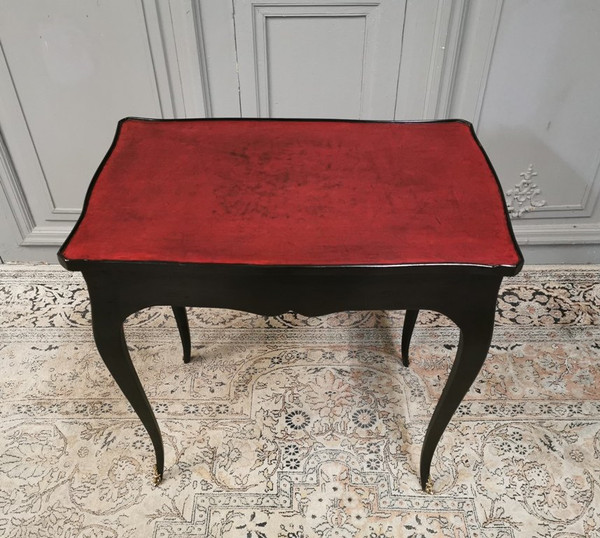 Louis XV-Schreibtisch, schwarz lackiert