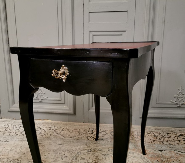 Louis XV-Schreibtisch, schwarz lackiert
