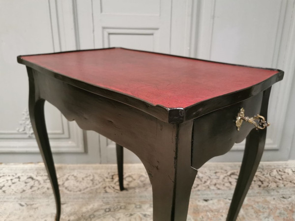 Louis XV-Schreibtisch, schwarz lackiert