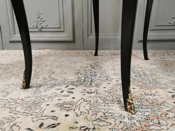 Louis XV-Schreibtisch, schwarz lackiert