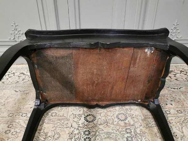 Louis XV-Schreibtisch, schwarz lackiert
