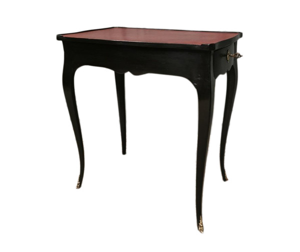 Louis XV-Schreibtisch, schwarz lackiert