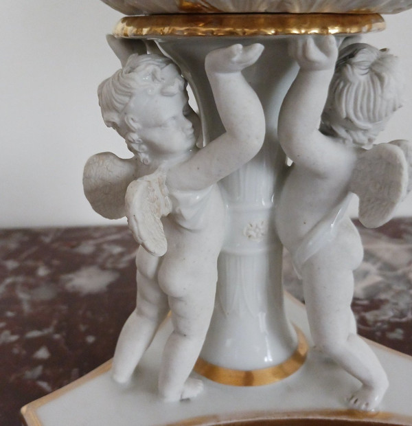 Charles Christophe Windisch, Paris ou Bruxelles - grande coupe ajourée en porcelaine dure - Empire, Restauration