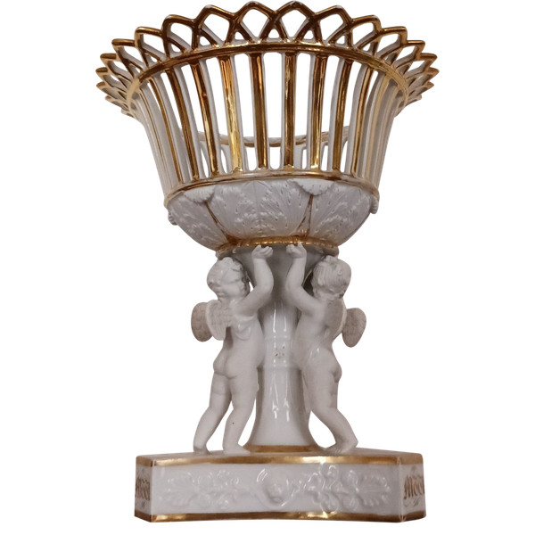Charles Christophe Windisch, Paris ou Bruxelles - grande coupe ajourée en porcelaine dure - Empire, Restauration