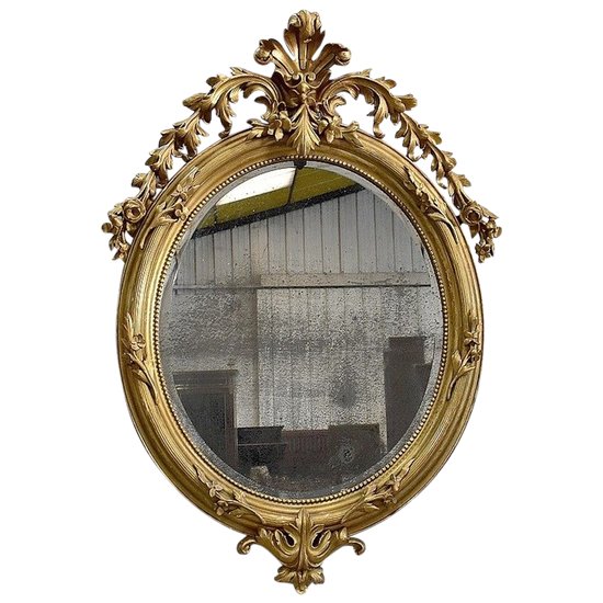  Important Miroir Doré Ovale - Napoléon III 