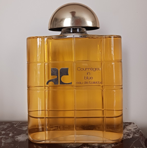 Courrèges in blue circa 1983 - very large dummy perfume bottle