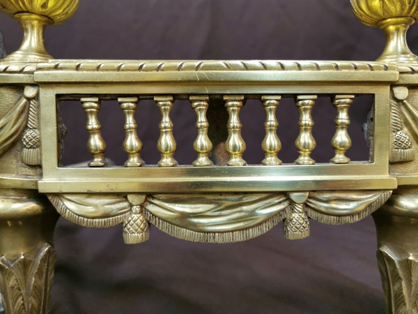 Pair Of Louis XVI Period Polished Bronze Chenets