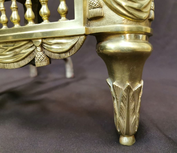 Pair Of Louis XVI Period Polished Bronze Chenets