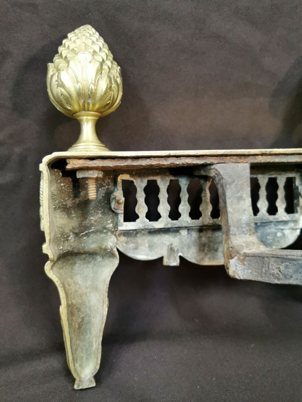 Pair Of Louis XVI Period Polished Bronze Chenets
