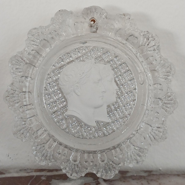 Baccarat - crystal-ceramics with profiles of Napoleon and ML - Brouwet collection - Empire, circa 1810