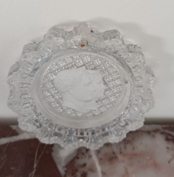 Baccarat - crystal-ceramics with profiles of Napoleon and ML - Brouwet collection - Empire, circa 1810