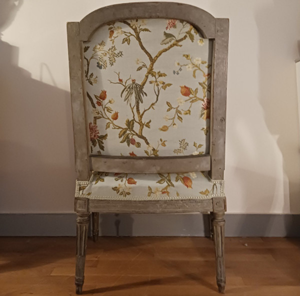Jean Baptiste Lelarge III - seltener niedriger Sessel in Halbkabriolettform - lackierte Buche