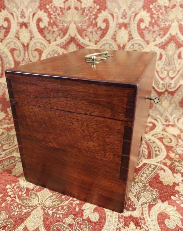 Solid mahogany apothecary case.