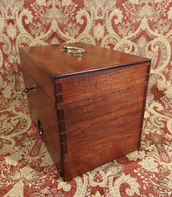 Solid mahogany apothecary case.