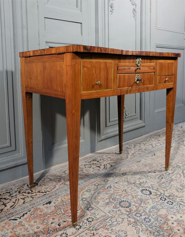 Coiffeuse d'époque Louis XVI En Marqueterie. Fin XVIIIème