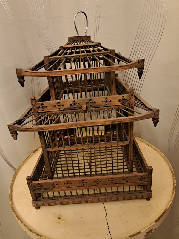Chinese Pagoda Style Cage Exotic Wood