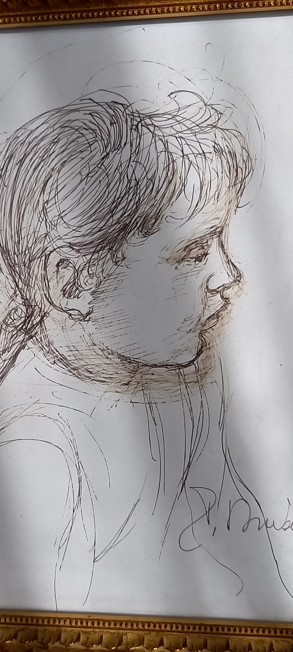 Portrait of a little girl in profile / 20th century