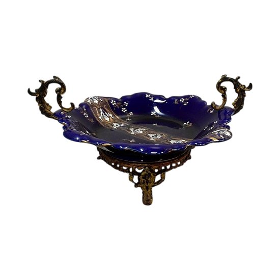  Coupe en Porcelaine Bleue de Lunéville, Napoléon III - 2ème partie du XIXe 