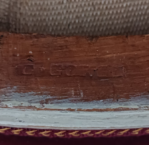 Claude Gorgu, master in 1770 - pair of cabriolet armchairs - restored - velvet jaspé - inventory number