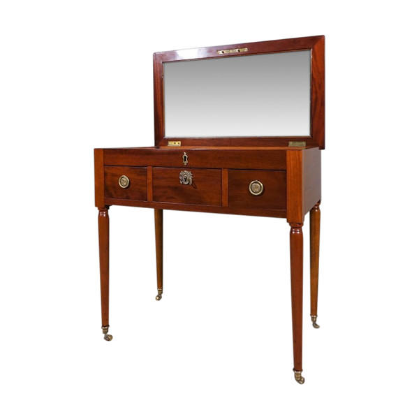 Coiffeuse d'Homme d'époque Louis XVI En Acajou