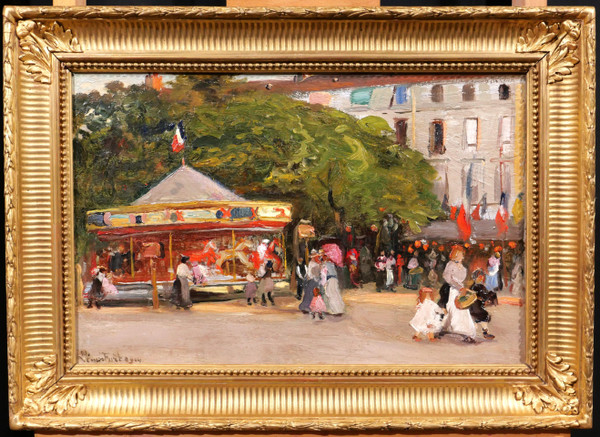 Pierre Léonce FURT 1870-? Le manège, tableau, 1904