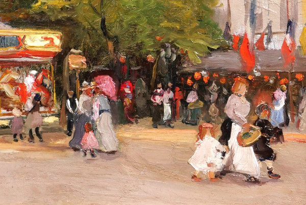 Pierre Léonce FURT 1870-? Le manège, tableau, 1904