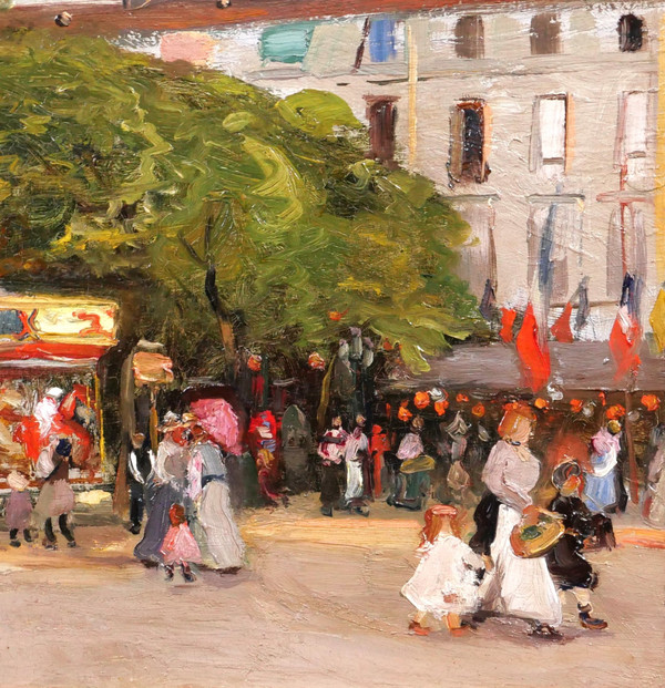 Pierre Léonce FURT 1870-? Le manège, tableau, 1904