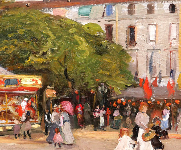 Pierre Léonce FURT 1870-? Le manège, tableau, 1904