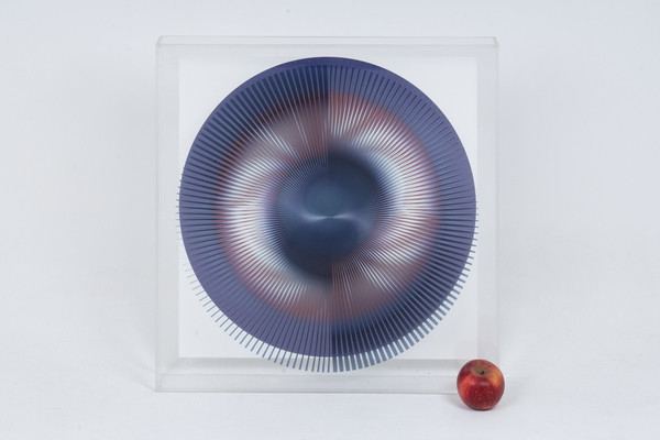 Sérigraphie cinétique représentant un cercle. Travail contemporain.