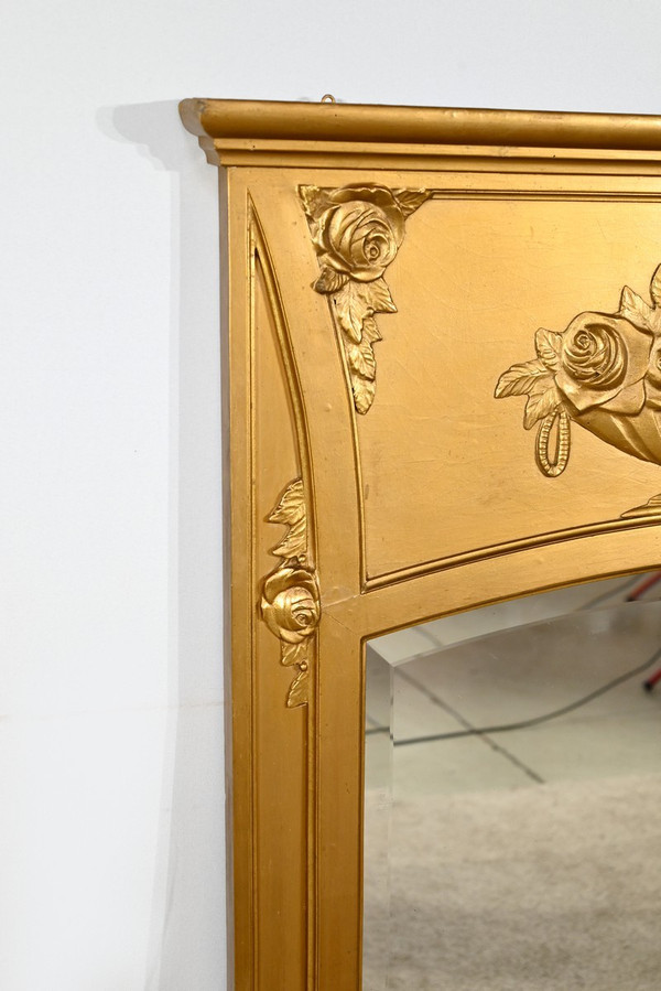 Miroir en Bois et Staff Doré, style Louis XVI – 1930