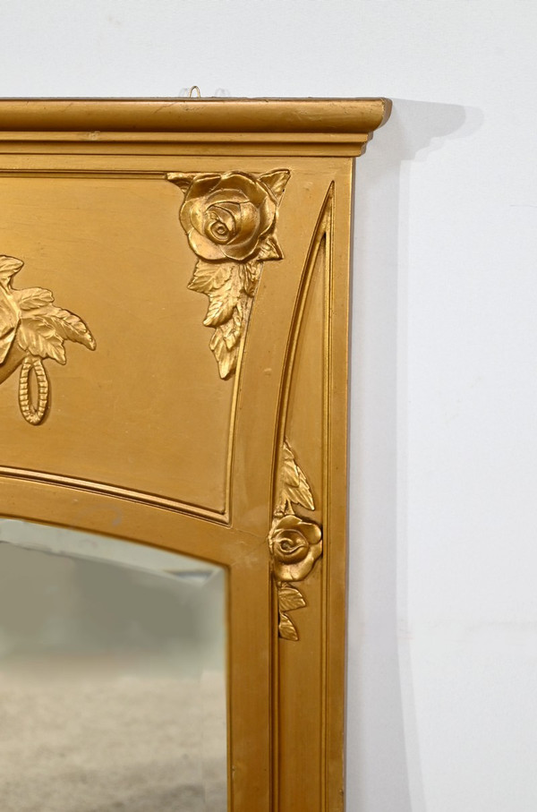 Miroir en Bois et Staff Doré, style Louis XVI – 1930