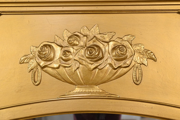 Miroir en Bois et Staff Doré, style Louis XVI – 1930
