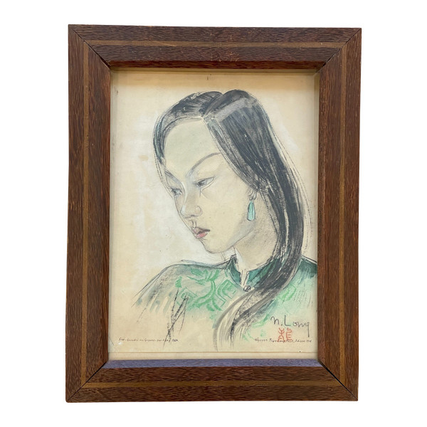 N’guyen Phan Long, a pair of drawings on paper, 1946