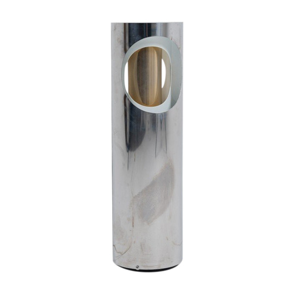 Lampe « tube » en laiton chromé et doré. Années 1970.
