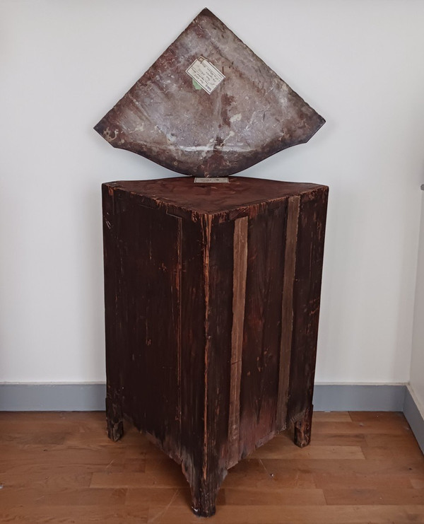 Adrien Fleury, circa 1760 - large two-leaf crossbow corner cabinet - Louis XV - amaranth and thick red marble