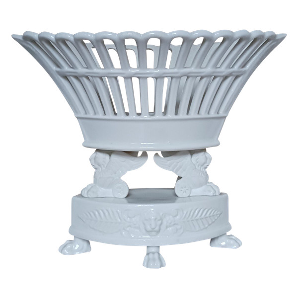 Paris, Empire period, Restoration - basket or openwork bowl - decoration of winged lions