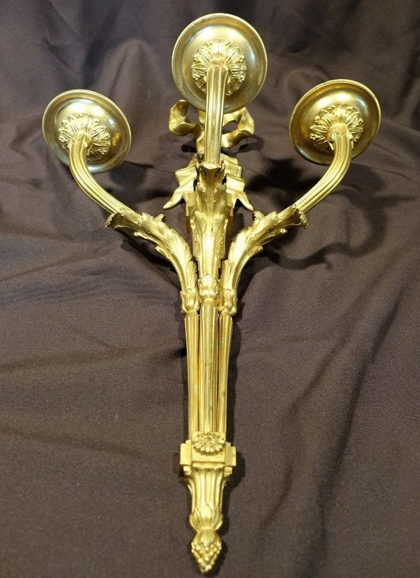 Große Wandleuchte Aus Goldbronze