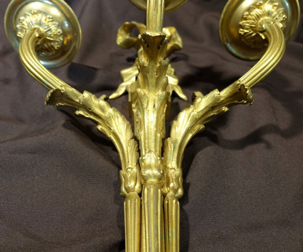 Große Wandleuchte Aus Goldbronze