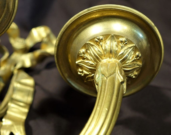 Große Wandleuchte Aus Goldbronze