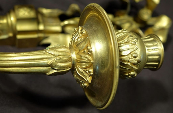 Große Wandleuchte Aus Goldbronze