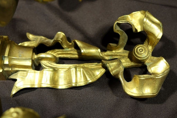 Große Wandleuchte Aus Goldbronze